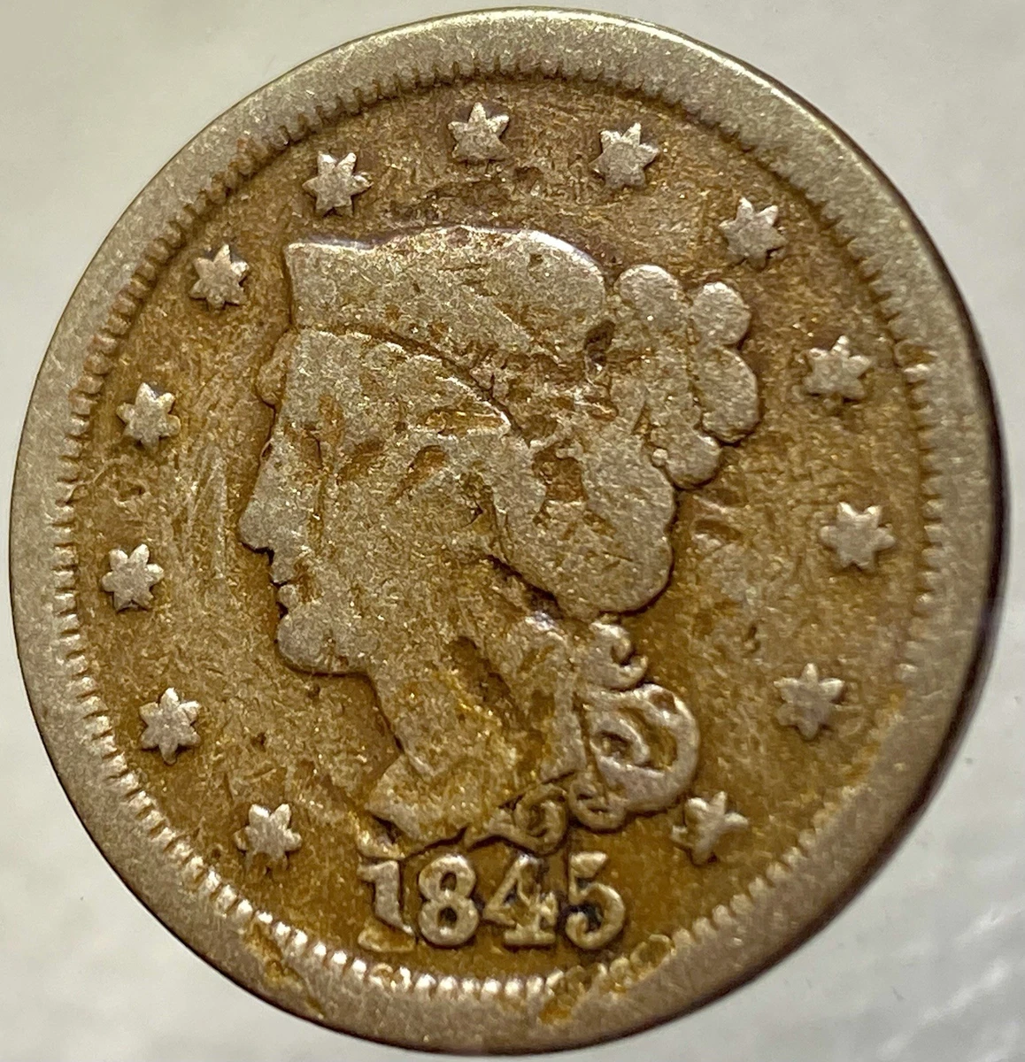 25+ 1845 Year Braided Hair Large Cents (1839-1857) for sale