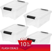 4-Piece Lidded Storage Container Set, 13-Quart Capacity,