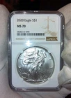 2020 $1 American Silver Eagle NGC MS70 Brown Label Free Shipping! Perfect Coin!!