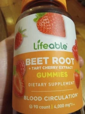 Lifeable Beet Root Tart Cherry Gummies For Blood Circulation 90 Ct EXP 7/26