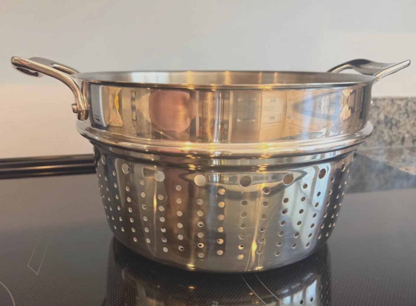 NEW All-Clad 18/10 Stainless Steel Strainer Steamer Colander Insert No Box