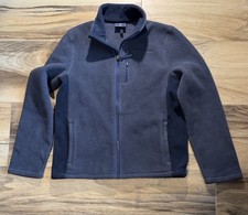 Vineyard Vines Boys Zip Up Fleece Jacket Blue Gray Whale Logo Gently Used Medium