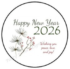 HAPPY NEW YEAR 2026 ENVELOPE SEALS LABELS STICKERS PARTY FAVORS