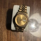 Seiko Gold Tone Vintage Steel Quartz Day/Date Wrist Watch, 1990