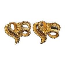 Vintage Shoe Clips Textured Goldtone