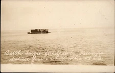 RPPC battle target fired at by USS MISSISSIPPI to E STRAUSS NYC real photo PC