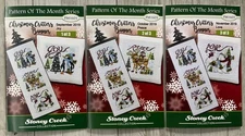 Stoney Creek Cross Stitch CHRISTMAS CRITTER BANNER Pattern of Month 3 Leaflets