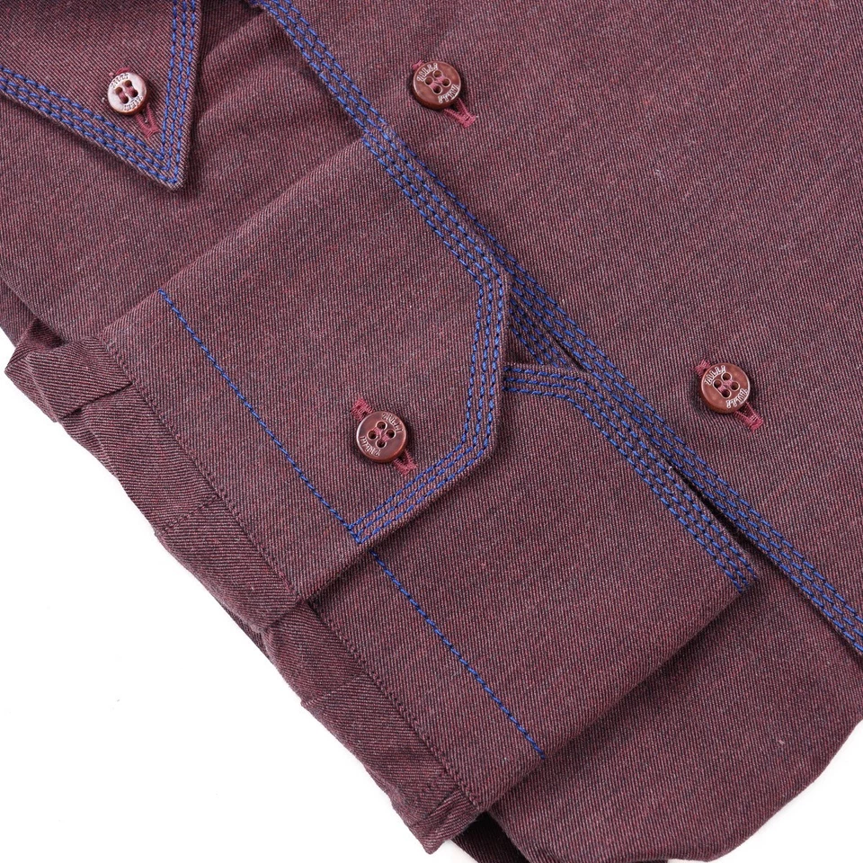 Zilli Silk-Cotton-Cashmere Dress Shirt with Triple Stitch 18 (Eu 46) NWT - Image 2 of 4