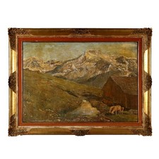 Dipinto Moderno di Gino Federici Paesaggio Montano Olio su Tela