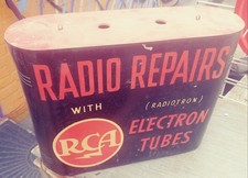 SUPER RARE 1946  RCA RADIO REPAIR ,LIGHTED SIGN,ORIGINAL BOX,FREE SHIPPING