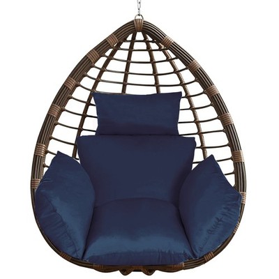 Egg Chair Cushion Hanging Basket Seat Thicken Soft Egg Swing Pad Egg w/ Headrest
