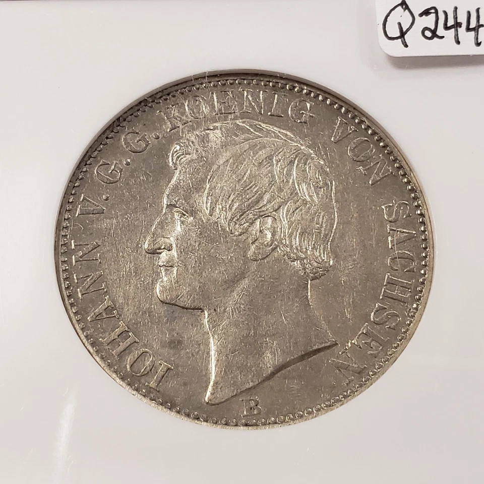 1866-B Taler German States Saxony Albertine .5359 oz ASW - NGC XF 45 - Q2449 - Image 3 of 4