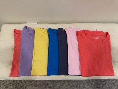 Lot of 7 J.Crew Vintage Cotton Crewneck T-shirts Sz L in Recent Colors - EUC