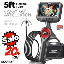 SALE 5FT 4-Way Articulating Borescope Industrial Endoscope Inspection Camera