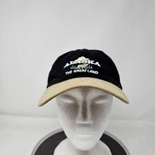 Alaska Hat Cap Strap Back Black Khaki Embroidered Moose Souvenir Mens Great Land