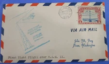 COVER 1929 "AIR MAIL"CACHET FIRST FLIGHT AIR MAIL C.A.M. 11 CLEVELAND-PITTSBURGH