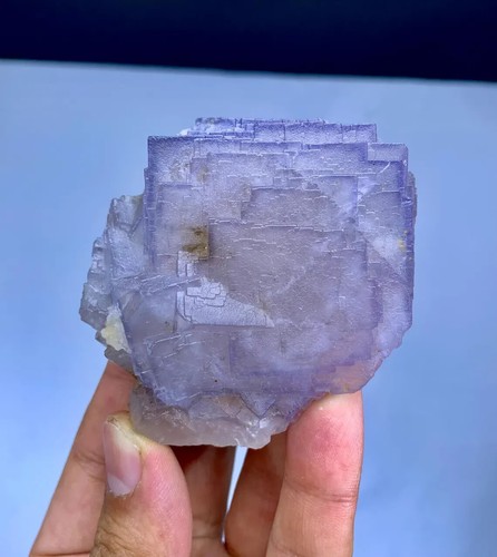 Purple Blue Phantom Fluorite Crystal, Natural Fluorite Specimen - 222 gram - Afbeelding 1 van 6