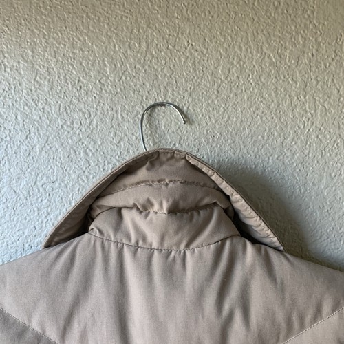 Gilet piuma d'oca vintage Rocky Mountain Down anni 70 piccolo marrone chiaro con zip - Foto 14 di 18