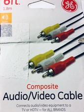 GE- COMPOSITE AUDIO/VIDEO CABLE TO CONNECT TV OR HDTV OF ANY BRANDS