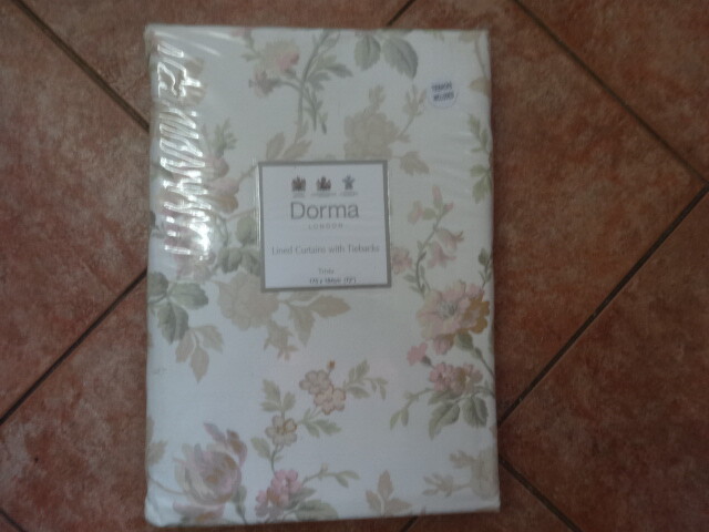 DORMA ""TRISTA "" LINED CURTAINS AND TIEBACKS 168 X 183CM BNIP