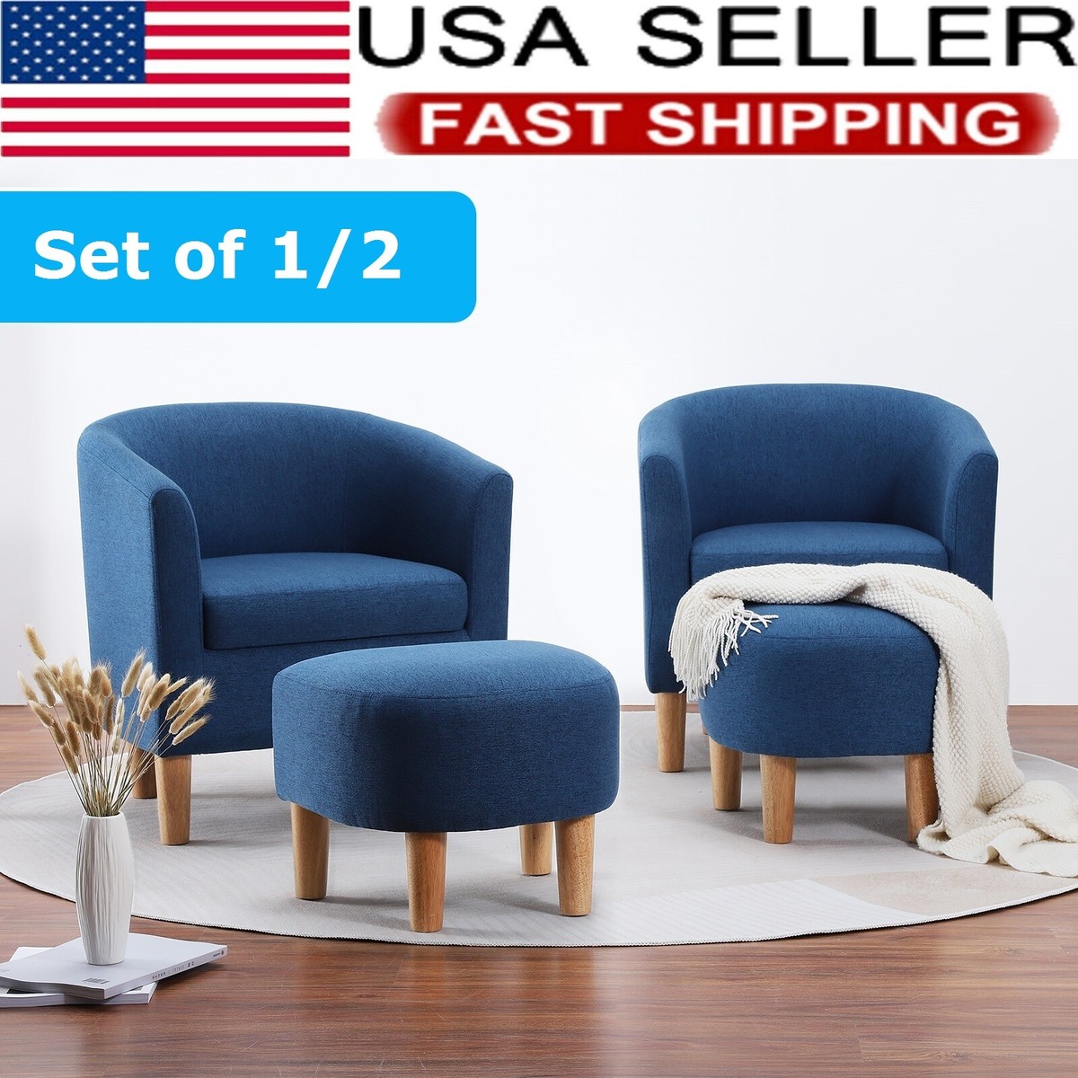 Barrel Chair Walmart Blue Chairs Yaheetech Modern Tufted Accent Chair With  Armrest —