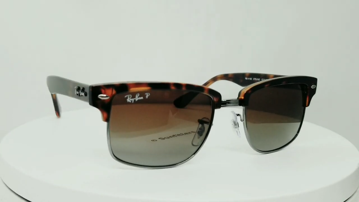 小物 Ray-Ban CLUBMASTER Ray-Ban CLUBMASTER SQUARE tortoise/brown POLARIZED RB4190 878/M2