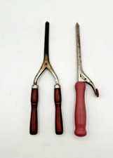 Vintage Lot Of 2 Antique Stove Hair Curling Irons