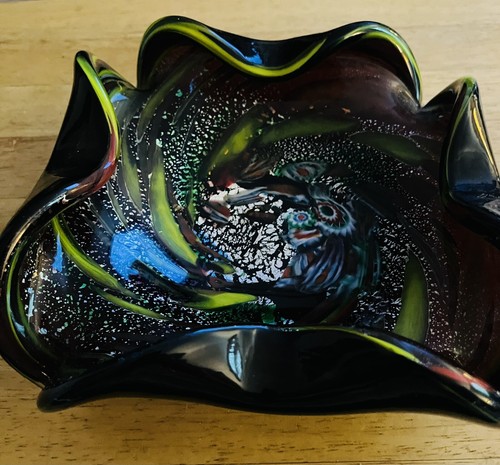 Millefiori Green Glass Bowl - Picture 3 of 9