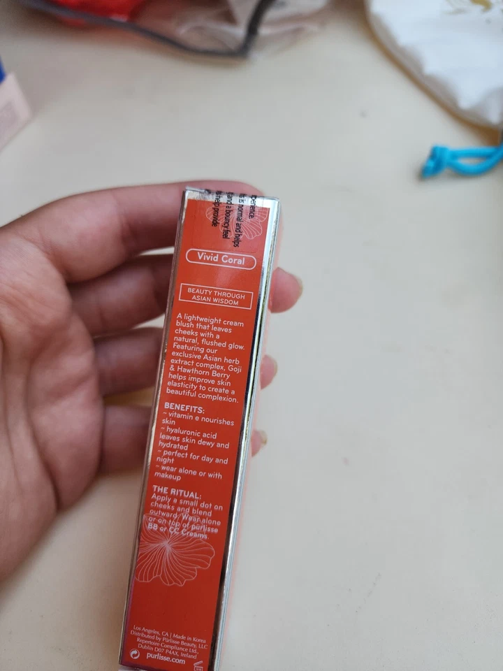 ¡Nuevo! Color de mejillas Purlisse Blush Glow BB en coral vivo nuevo en caja 0,34 oz Foto 3 de 4