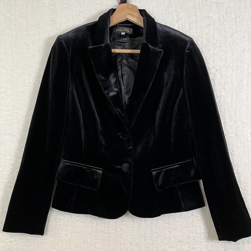 ANGEL NINA VTG Women’s Black LISON Velvet Blazer Size 38 Made In France - Picture 5 of 11