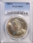 1884-O Morgan Silver Dollar PCGS Certified MS65