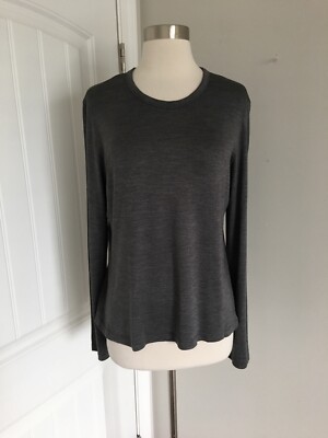 VINTAGE CALVIN KLEIN COLLECTION GRAY SILK BLEND STRETCH TOP SIZE L MADE IN ITALY
