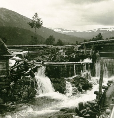 Norwegen Wasserfall bei Stalheim altes Stereoview Foto 1900