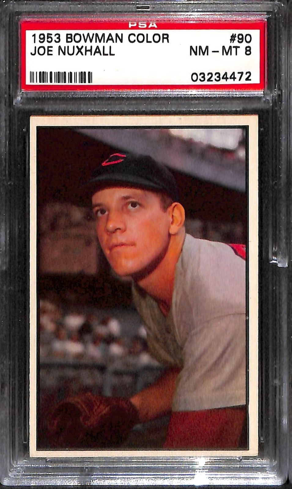1953 Bowman Color #90 Joe Nuxhall PSA 8 NM-MT 03234472
