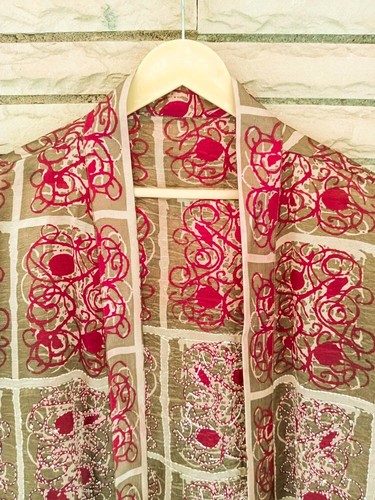 Pure Silk Short Embroidere Kimono Duster Jacket Cardigan Cape Loose Robe KMS2292