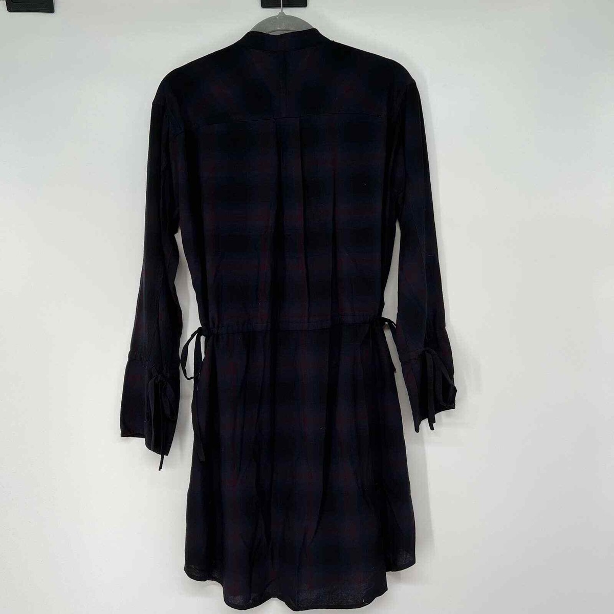 All Saints Plaid Florence Shirt Dress Women's Sz S Black