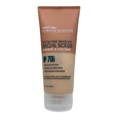 Seed+Clay Probiotics Exfoliating Facial Scrub Turmeric & Coconut #708 5.1 fl oz