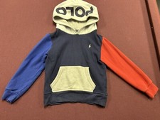 Polo Ralph Lauren Boys Navy Colorblock Pullover Hoodie- Size 5