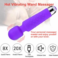 3 colors Rechargeable 20 Speed Handheld Massager Vibrator Wand Vibrating Massage
