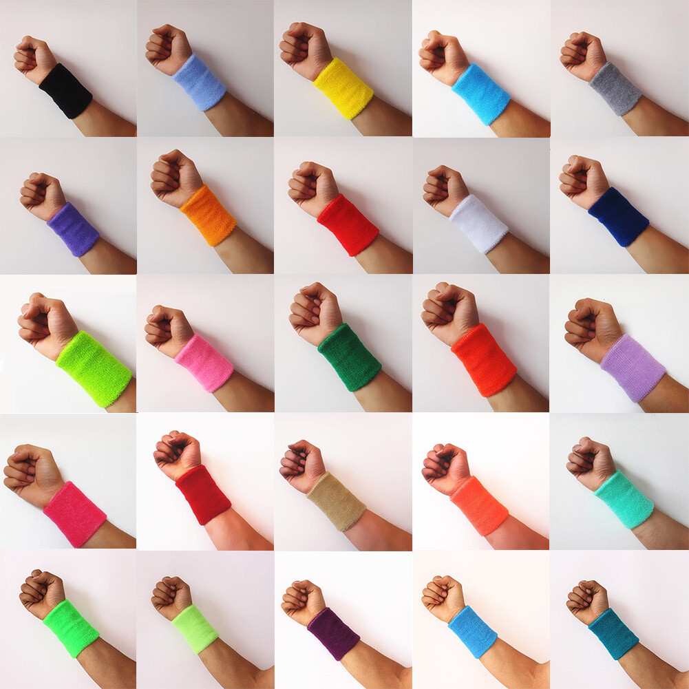 Sports Wrist Sweat Bands Wristbands Unisex  Fitness Sweatbands Gym Tennis