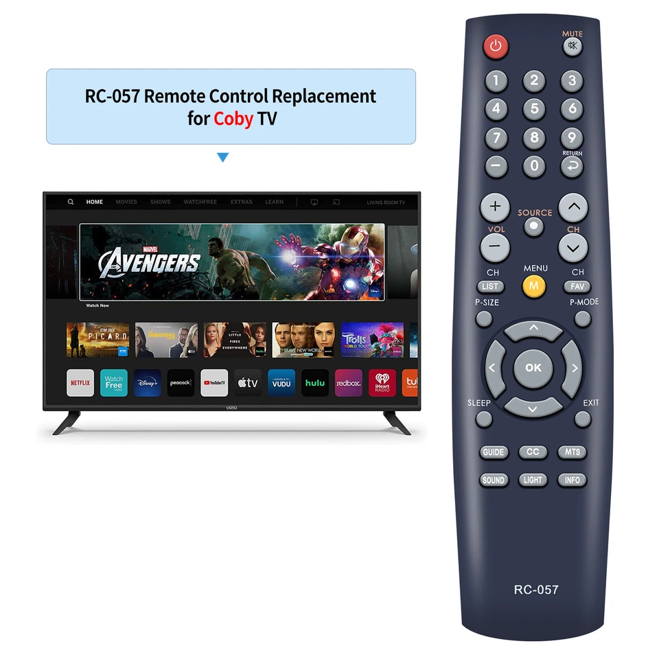 New RC-057 Remote Control For Coby TV TFTV1925 TFTV2225 LEDTV1935 TFTV2425 - Image 2 of 4