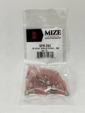 Mize 25 Pc Red Size 22-16 GA Uninsulated Heat Shrink Male Spade Plug .250