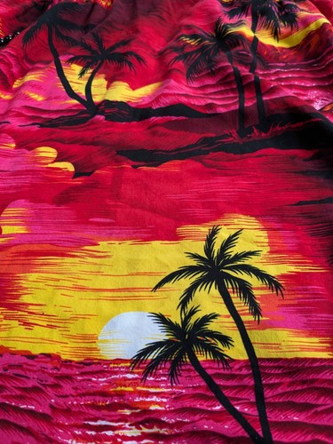Palmwave Damen Viskose Sommerkleid in Hawaii Landschaft Print rot ohne Etikett Größe Small. - Bild 7 von 9