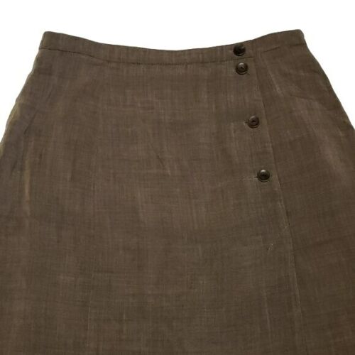 Maxi falda vintage Cerruti 1881 lana mohair marrón tostado para mujer 12 - Imagen 3 de 14