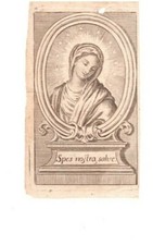 Madonna Spes nostra salve, santino incisione '600-'700