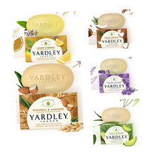 Yardley London Soap Variety Packs   Lavender, Almond, Aloe, Coconut, Lemon