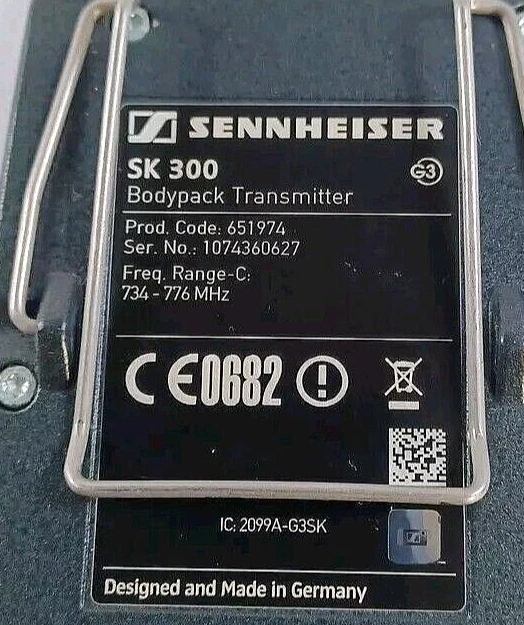 Sennheiser SK 300 G3 Body Pack Freq-C Band 734-776 MHz - Bild 4 von 4