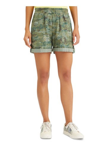 SANCTUARY Womens Pocketed Pull-on Style Roll-tab Hems High Waist Shorts - Picture 5 of 14
