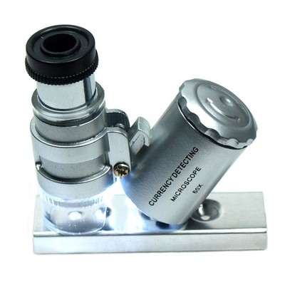 1*60XMagnifying Loupe Jewelry Jewelers Pocket Magnifier Loop Eye Coins Led Light