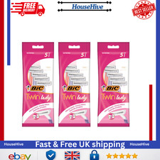 3x Bic Twin Lady Razors 5 Pack Disposable Women Shaving Razor Smooth Skin